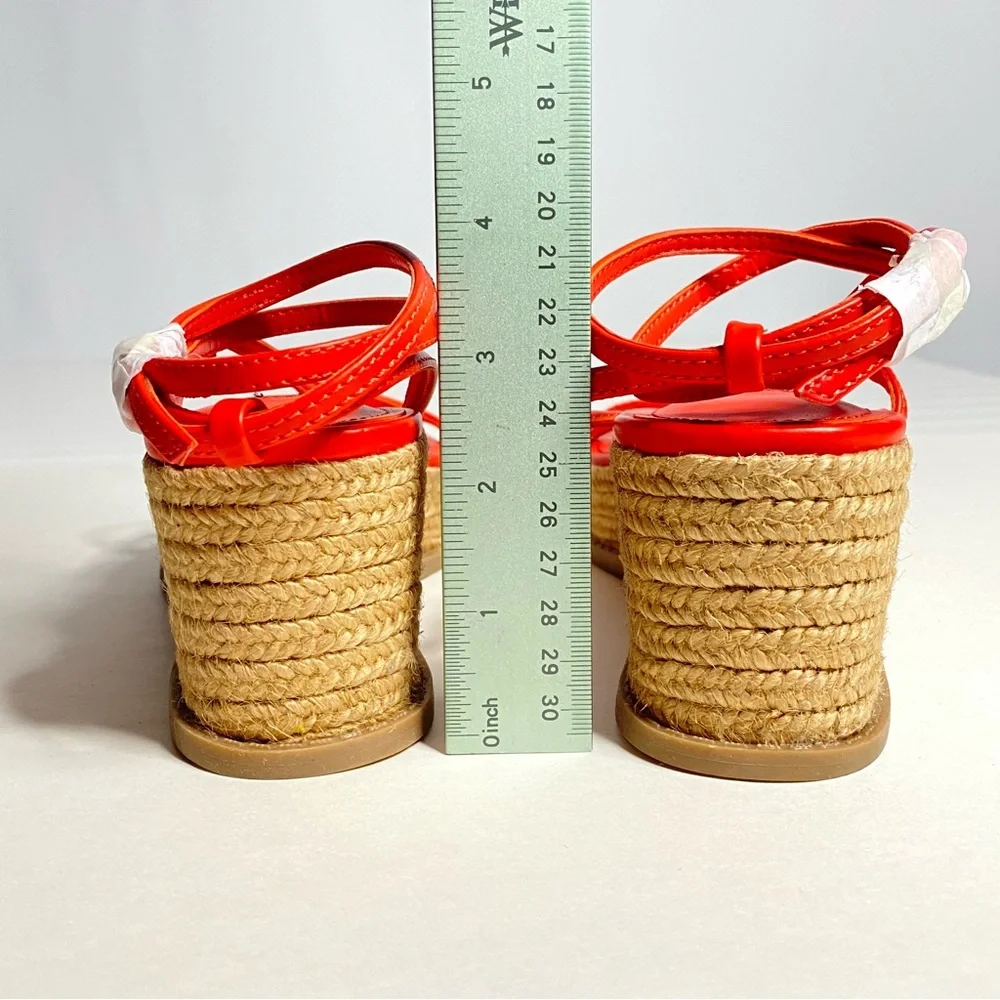 Nine West Red Strappy Wedge Sandals — 8M